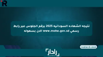 نتيجة الشهادة السودانية 2025 برقم الجلوس عبر رابط رسمي www.mohe.gov.sd الآن بسهولة